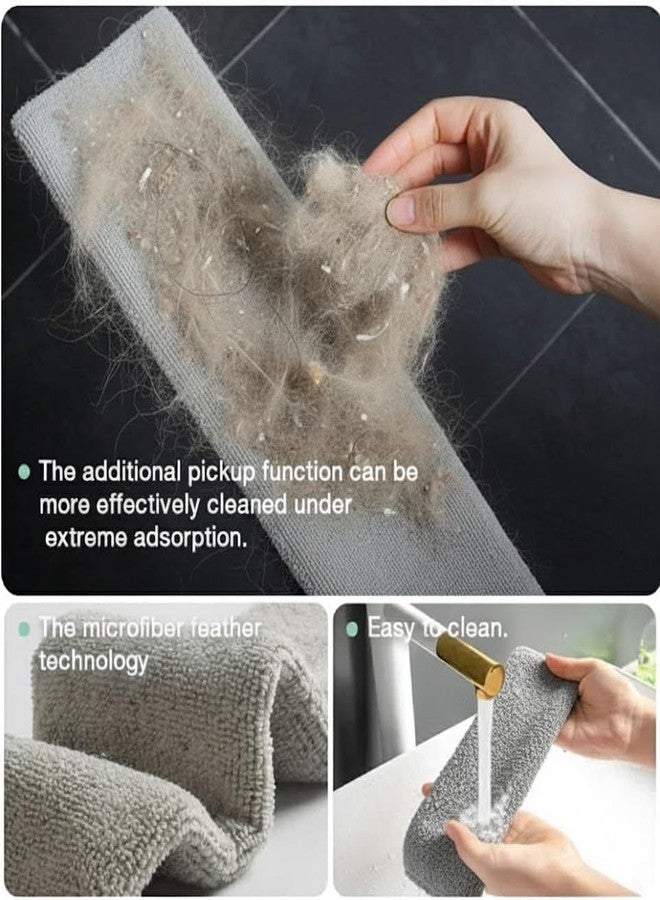 EXOMOON منفضة غبار من الألياف الدقيقة من إكسومون لتنظيف الفجوات والأرائك والأسقف العالية وتحت الأجهزة والثلاجات والأثاث، فرشاة قابلة للغسل والسحب، مقبض طويل قابل للتمديد من الفولاذ المقاوم للصدأ. - Image 4